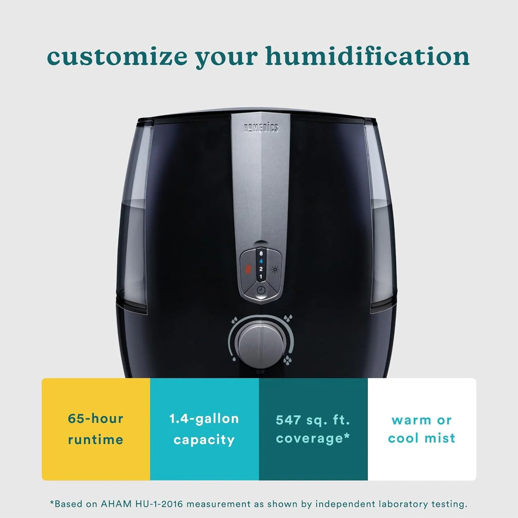 Ultrasonic Air Humidifier, 5.3L Water Tank with Warm and Cool Mist S330