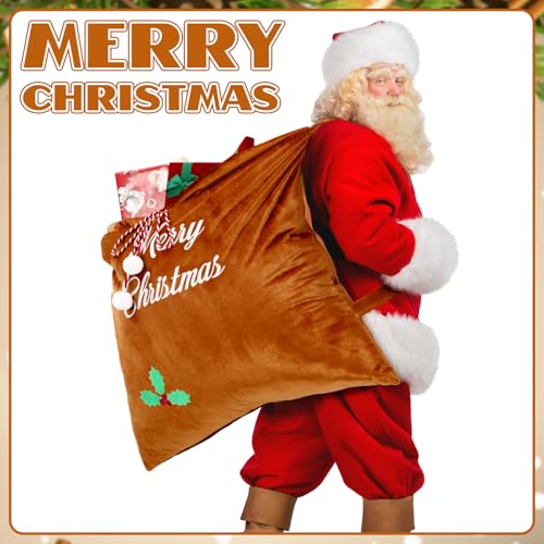 Burgundy Velvet Christmas Drawstring Gift Bags J514164