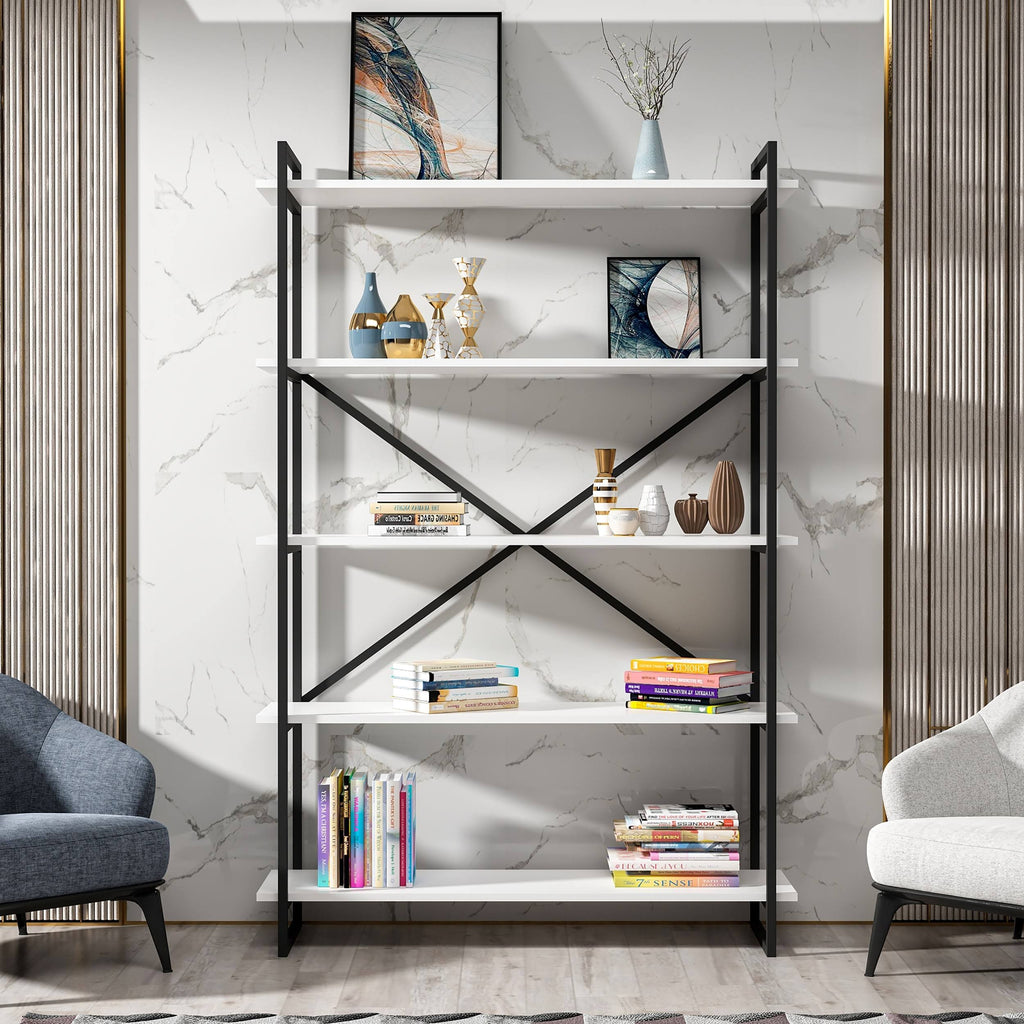 Modern Bookcase Anthracite Gold G65176