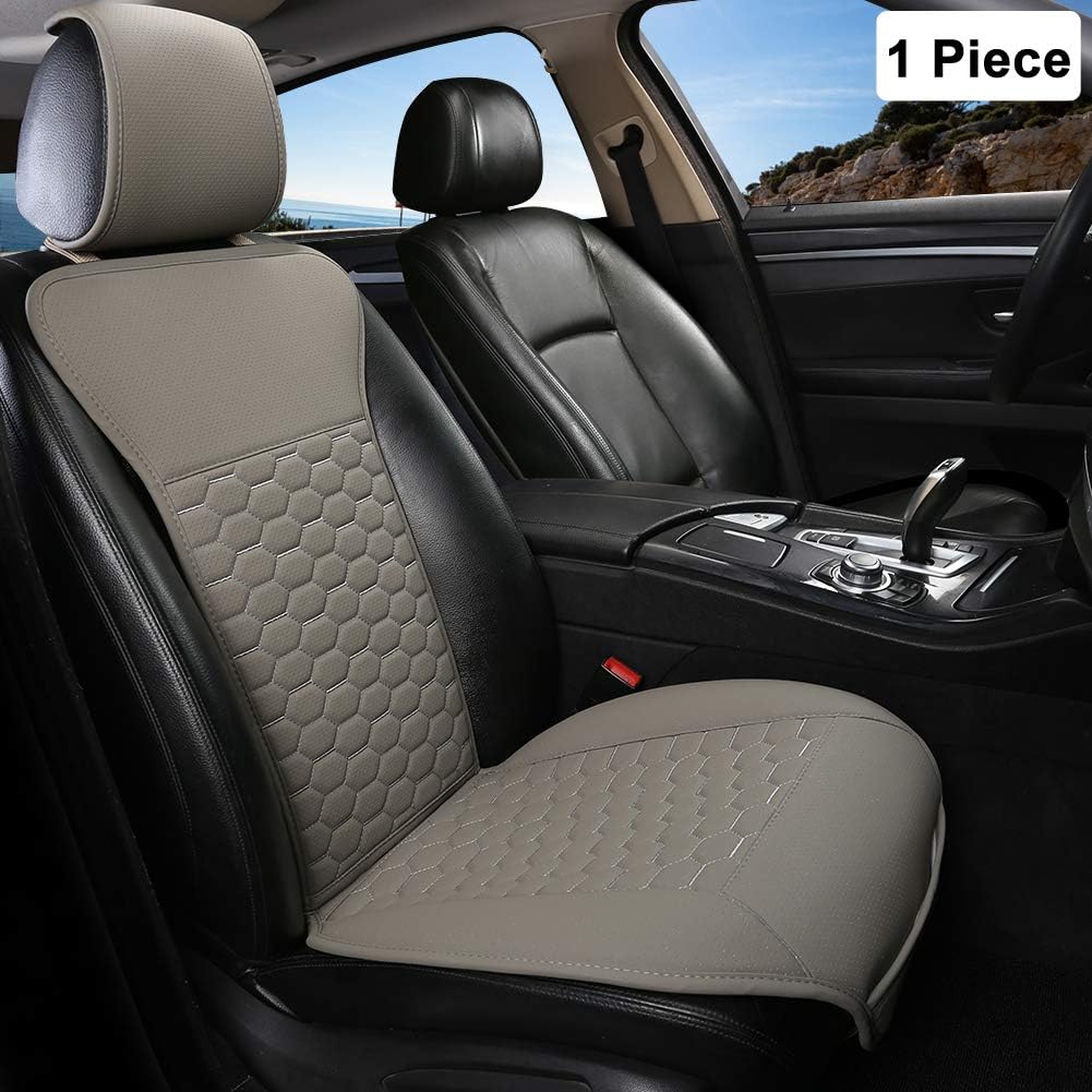 Black Panther 1 Pair Luxury PU Leather Front Car Seat Covers Breathable and Non-Slip Auto Seat Protectors for 95% Car Seats (Black) Pack of 2 W184
