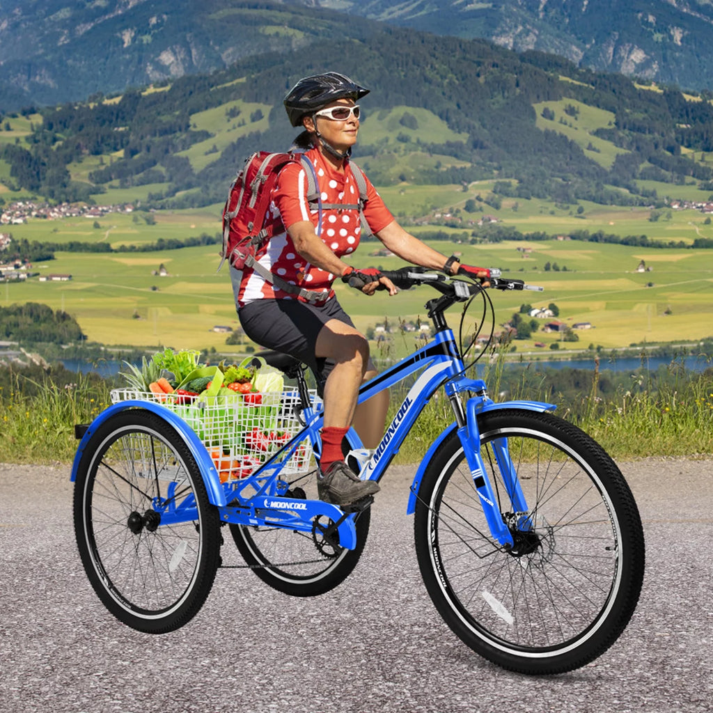 24/26/27.5 Inch 7 Speed Three Wheel Bike with Cargo Basket E815