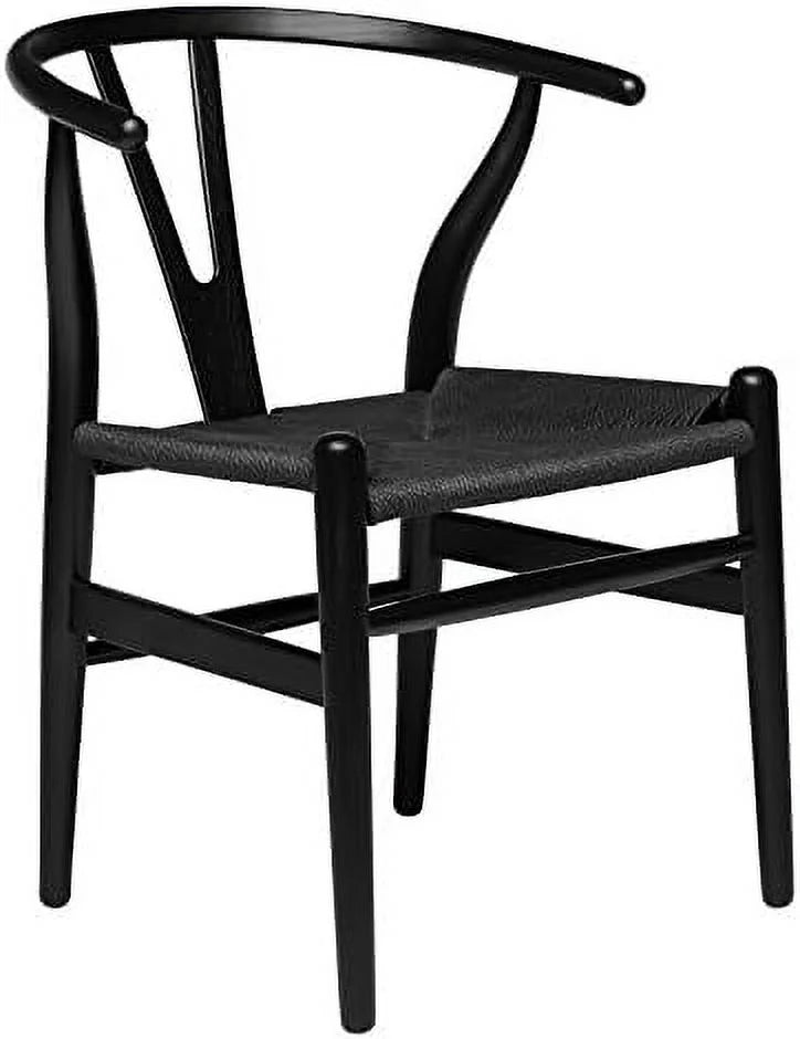 Woven Cord Seat Walnut Chair with Arm O54188