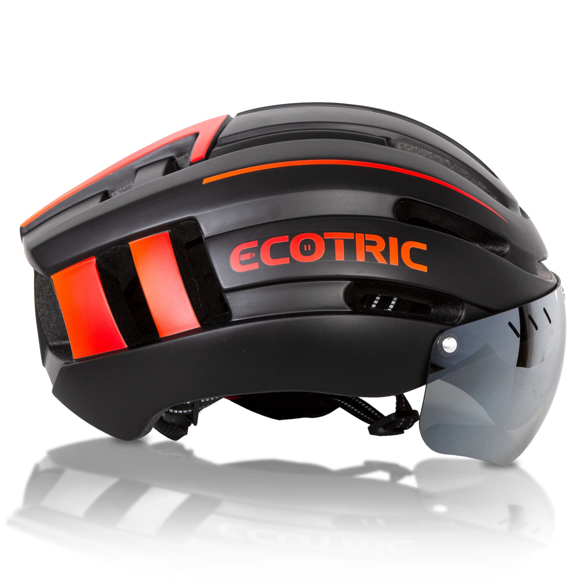 Road Mountain Bike Helmet with Warning Light & Detachable Magnetic Goggles Sun Visor A84107