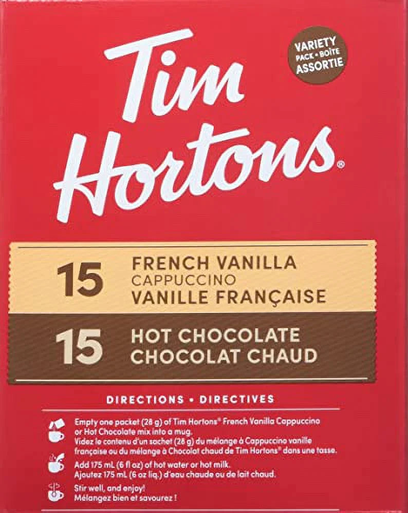30x28g Hot Chocolate Assorted Variety, French Vanilla & Cappuccino T889291
