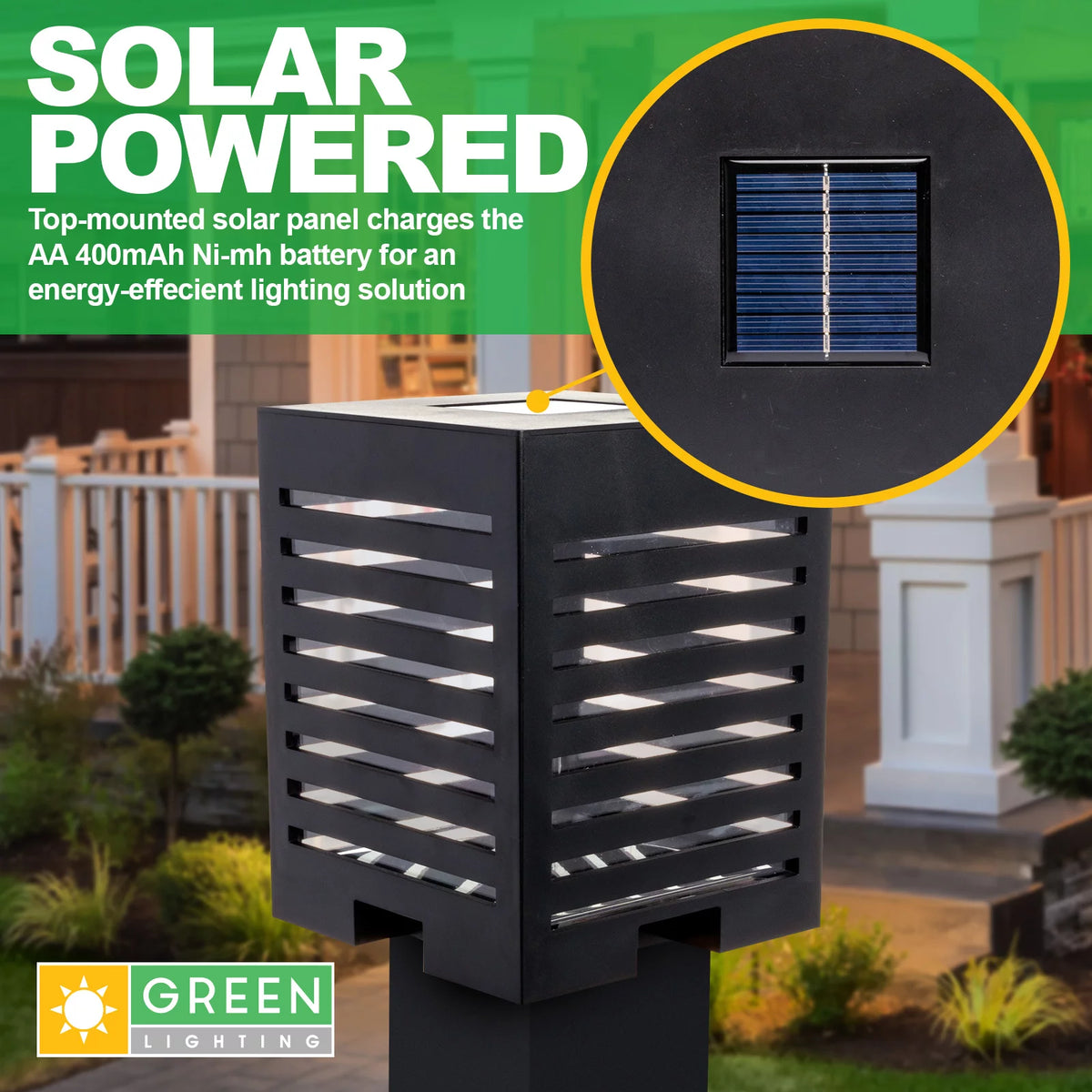 12 Pack Solar Powered LED Post Cap Light Black Z553