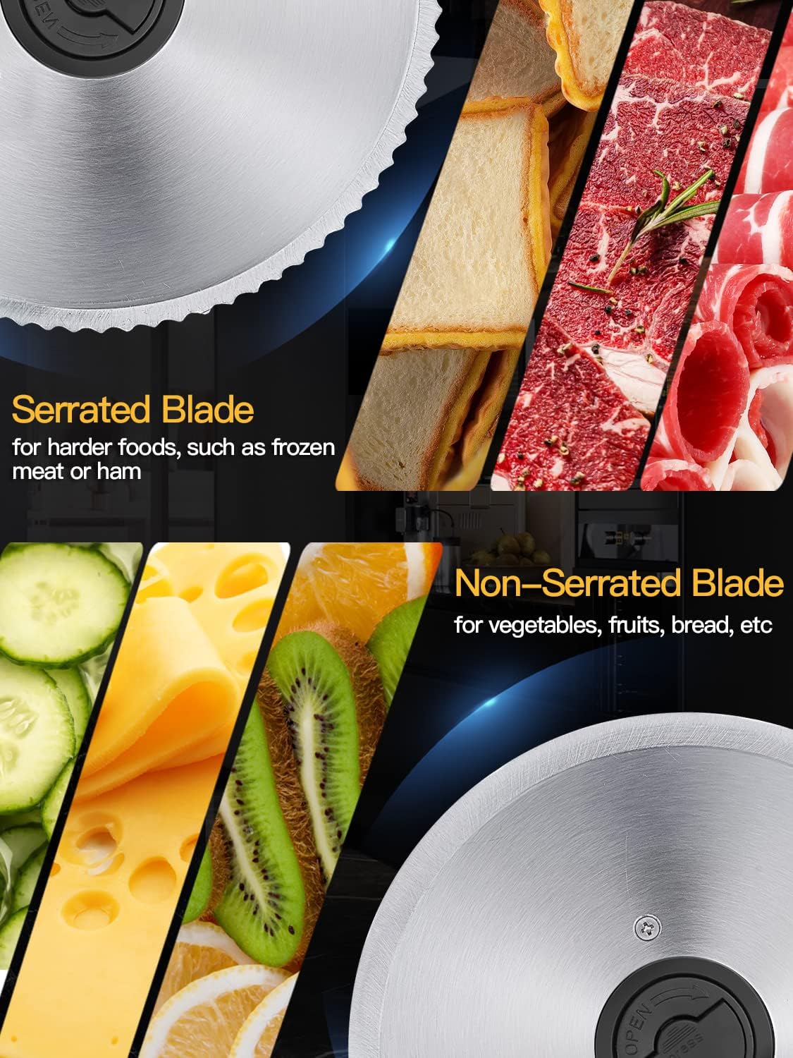 200W Electric Food Slicer with 7.5" Stainless Steel Blades A607040