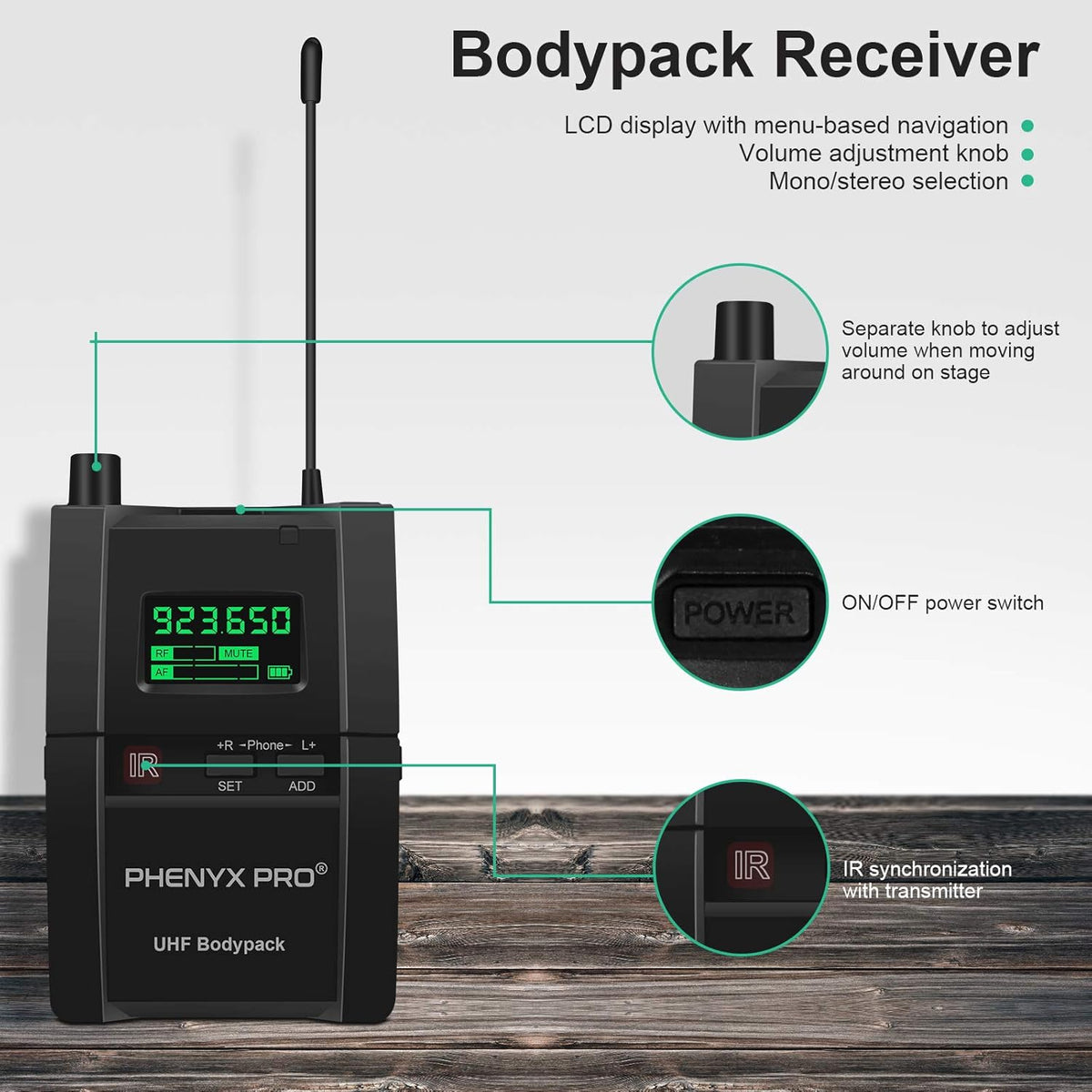 UHF Stereo Wireless In Ear Monitor System, Rack Mountable L237