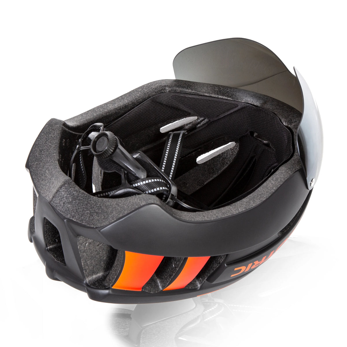 Road Mountain Bike Helmet with Warning Light & Detachable Magnetic Goggles Sun Visor A84107