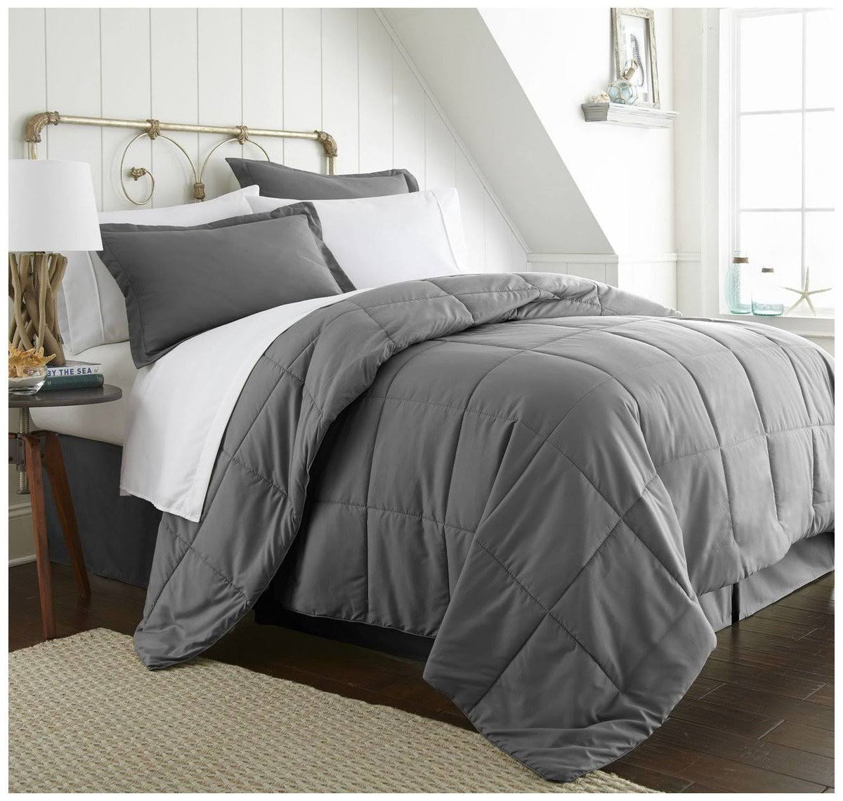 8 Piece Grey Twin Bed in A Bag I92714