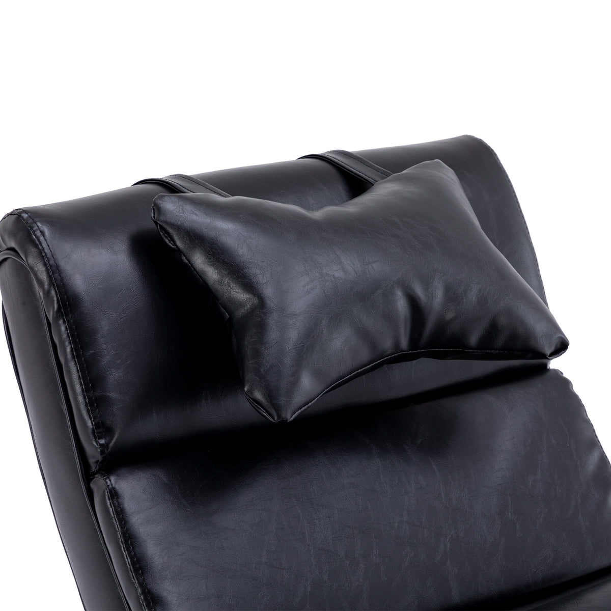 Black PU Upholstered Rocking Chair with Retractable Footrest G4504