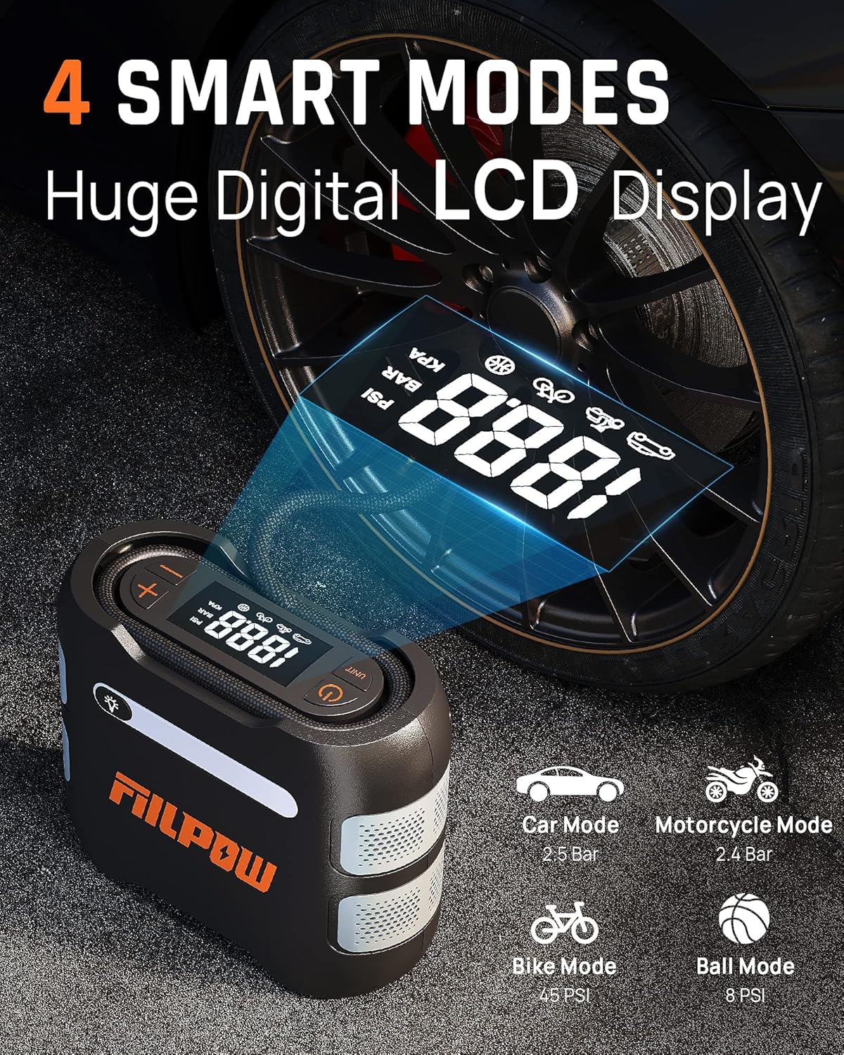 Portable Air Compressor Tire Inflator 150 PSI with Digital Display A64471