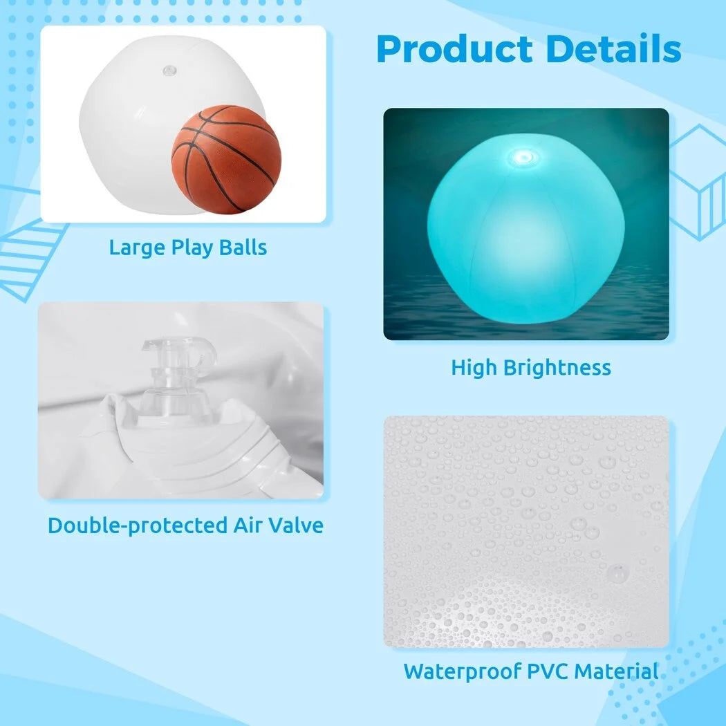 4 Packs Glow in the Dark Inflated Beach Balls J1872