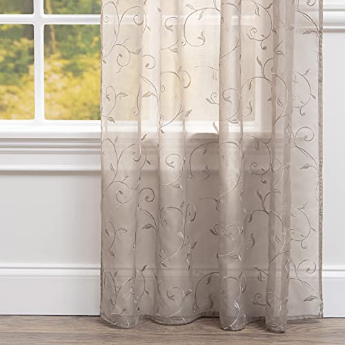 Navy Blue Sheer Curtains 52" x 108" 2 Panels T745