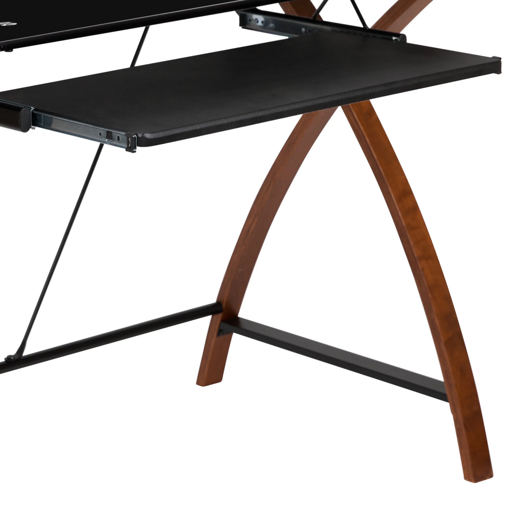 L-Shaped Gaming Desk with Keyboard Tray Y55299