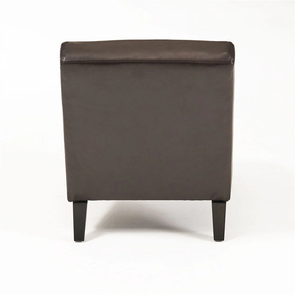 Brown Bonded Faux Leather Chaise Lounge J5083