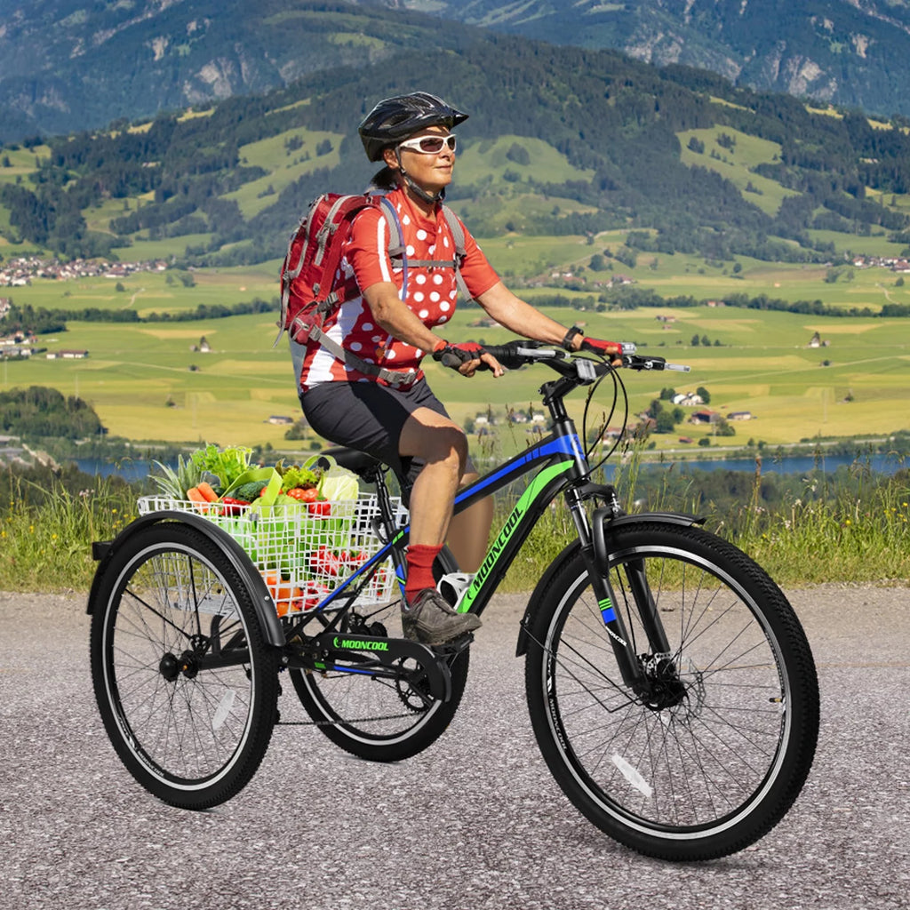 24/26/27.5 Inch 7 Speed Three Wheel Bike with Cargo Basket E815