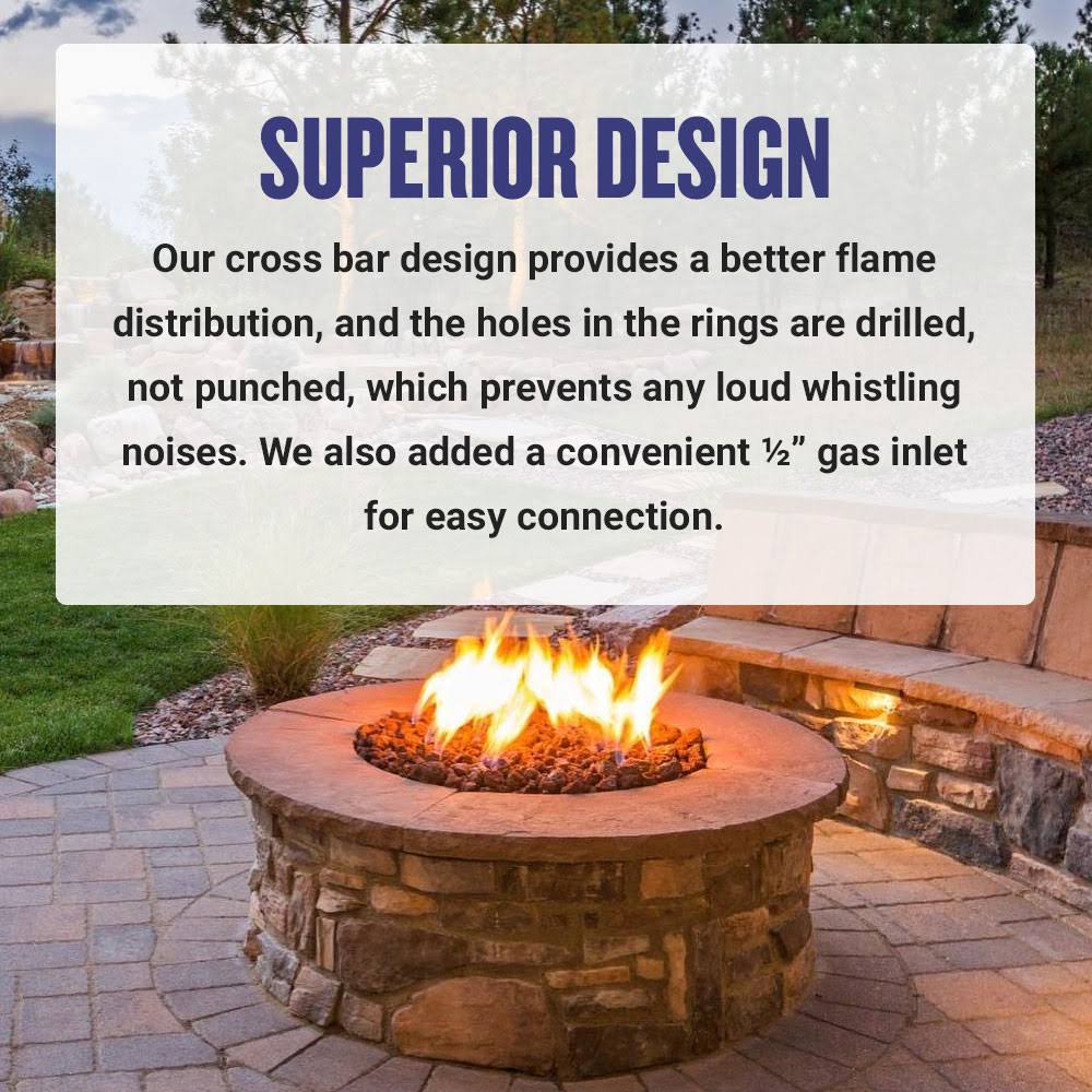 30x22 Stainless Steel Fire Pit Ring Burner S5277