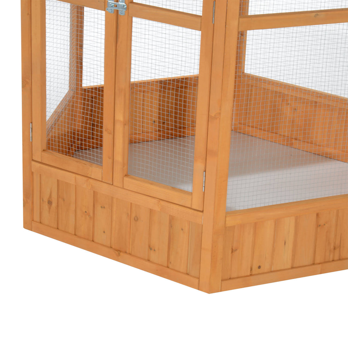 Brown Hexagonal Bird Cage X537385