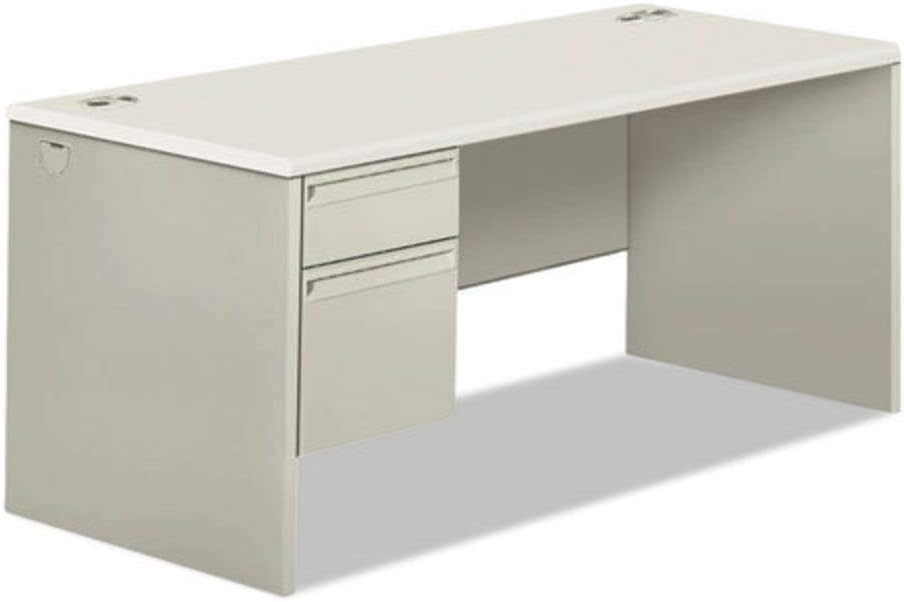 66" X 30" X 30" Light Gray Silver Right Pedestal Desk N7838