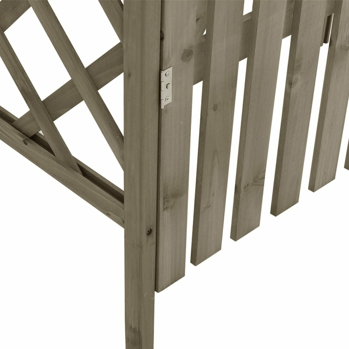 Gray Solid Firwood Pergola with Gate O747185