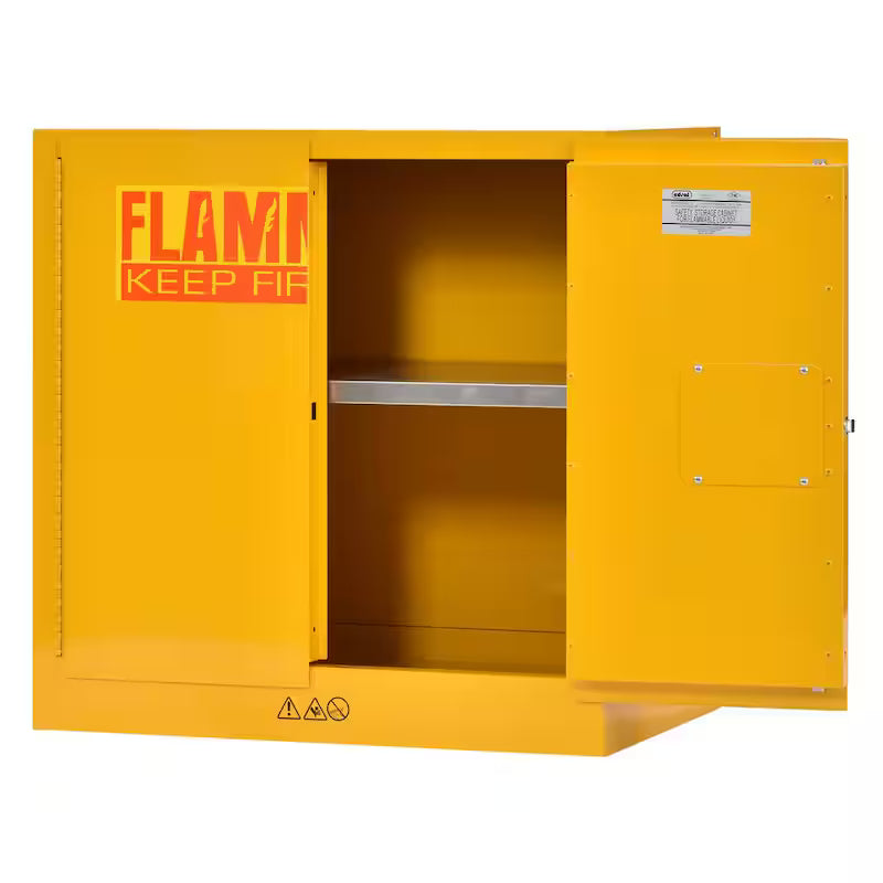 Yellow Steel Freestanding Flammable Liquid Storage Cabinet G66681