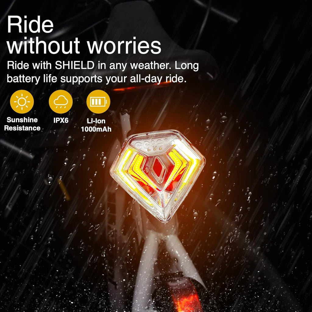 Smart Bike Tail Light with Theft Alarm and Turn Signals, IPX6 Waterproof, Pack of 2 L7590