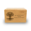 Bamboo Box Cremation Urn Large 200 Pounds Natural Brown W709