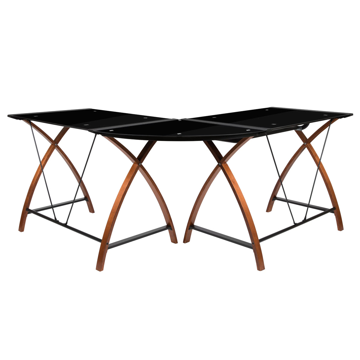 L-Shaped Gaming Desk with Keyboard Tray Y55299