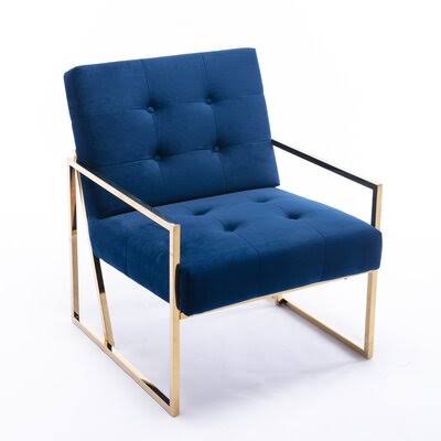 Blue Velvet Tufted Velvet Armchair L13552