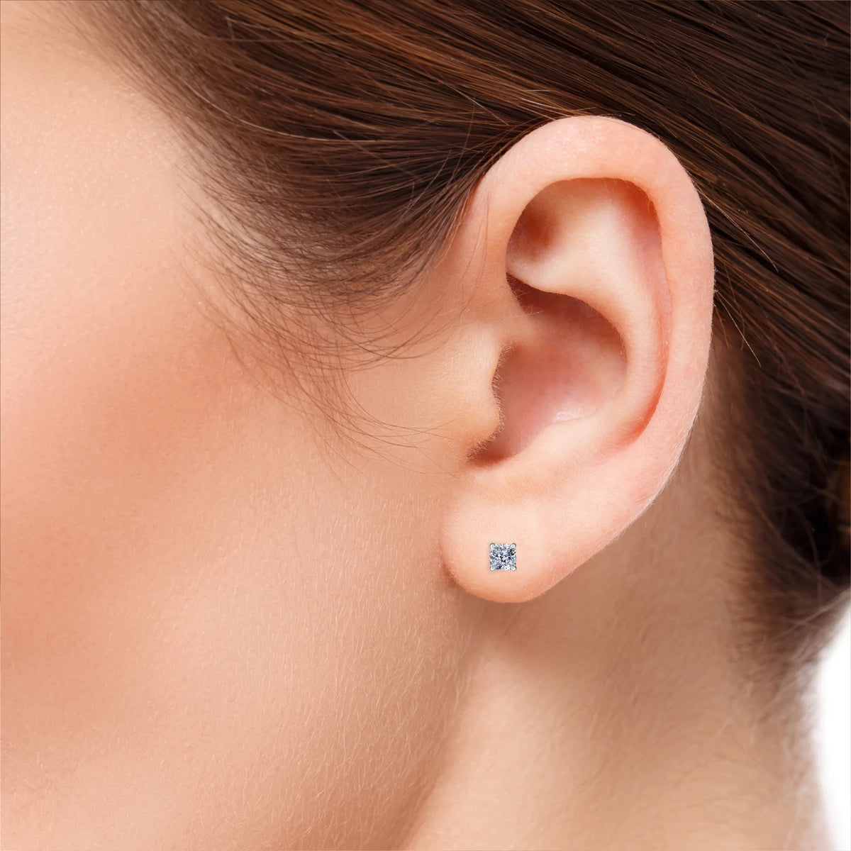 3 Carat Cushion Cut Moissanite Solitaire Stud Earrings K34982