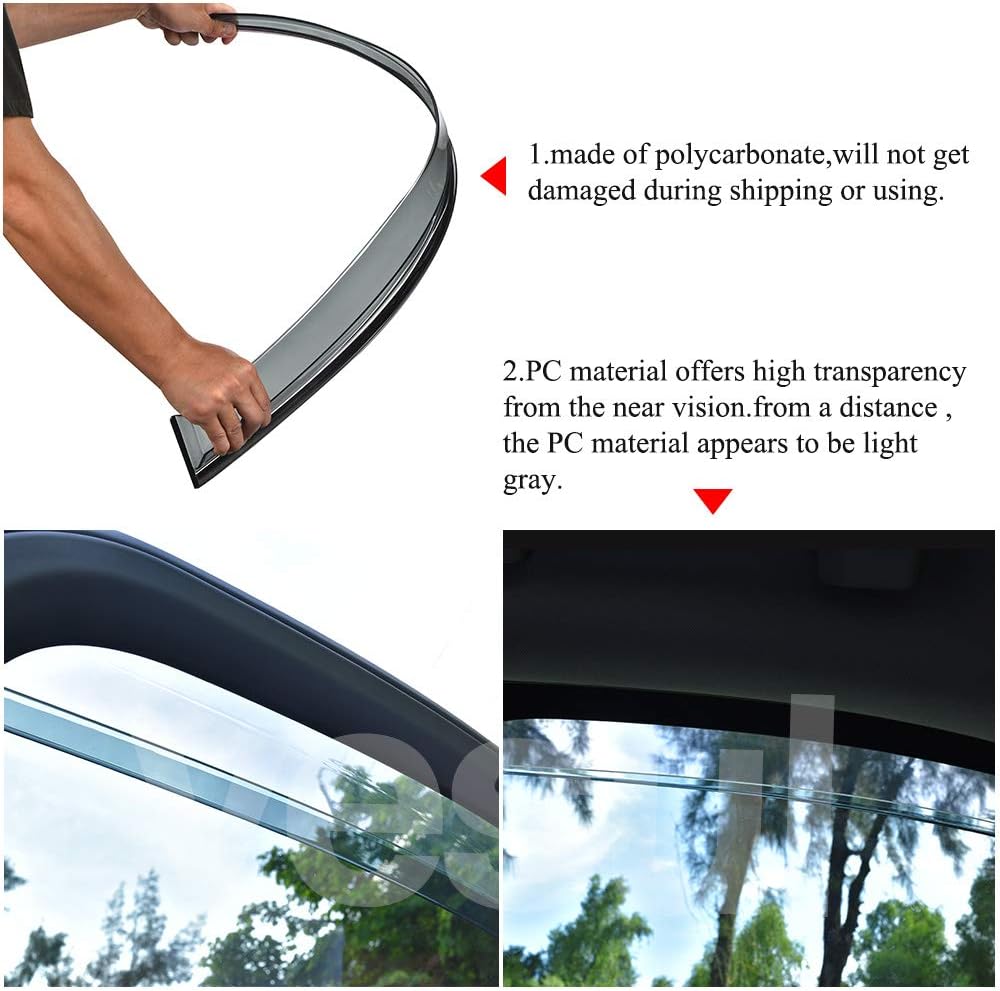 Polycarbonate Rain Guards with 304 Stainless Steel Trim Pack of 2 Z491542