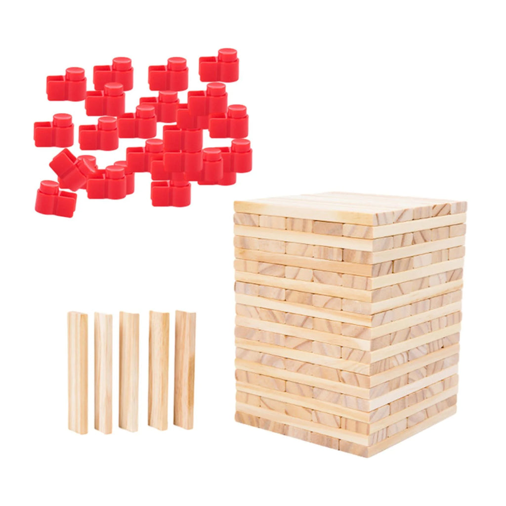 100 Pieces Wooden Blocks Stacking Game Building Kits Board Games W11086