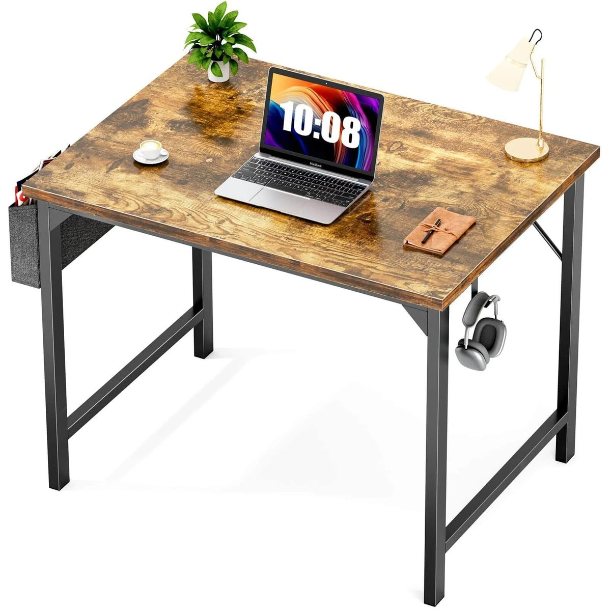 Brown Wooden Office Desk with Storage B2285