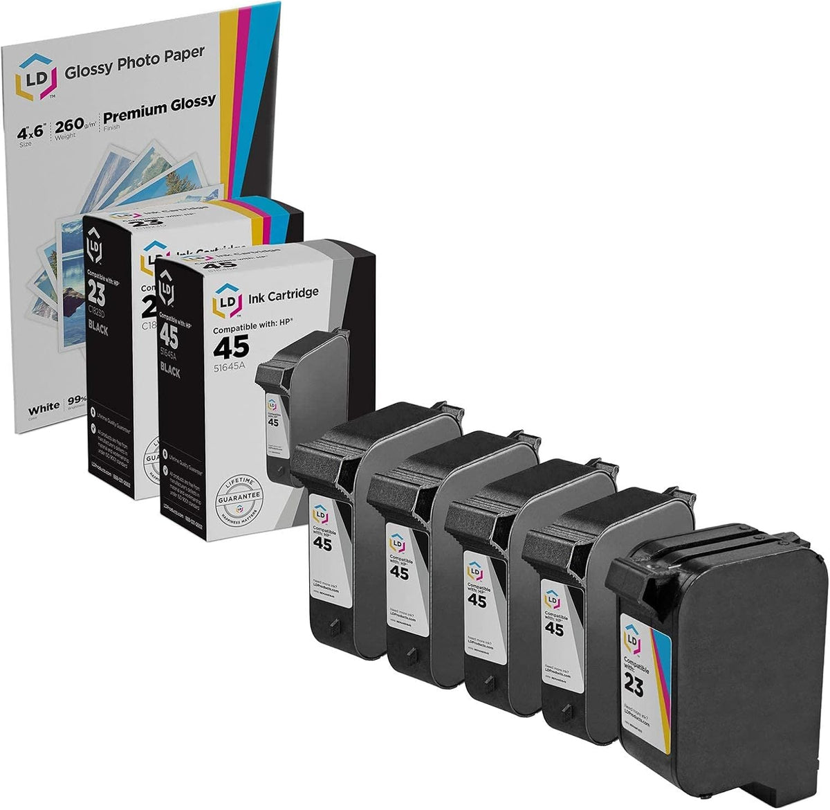 5-Pack Ink Cartridge for HP 45 & HP 23 C97634