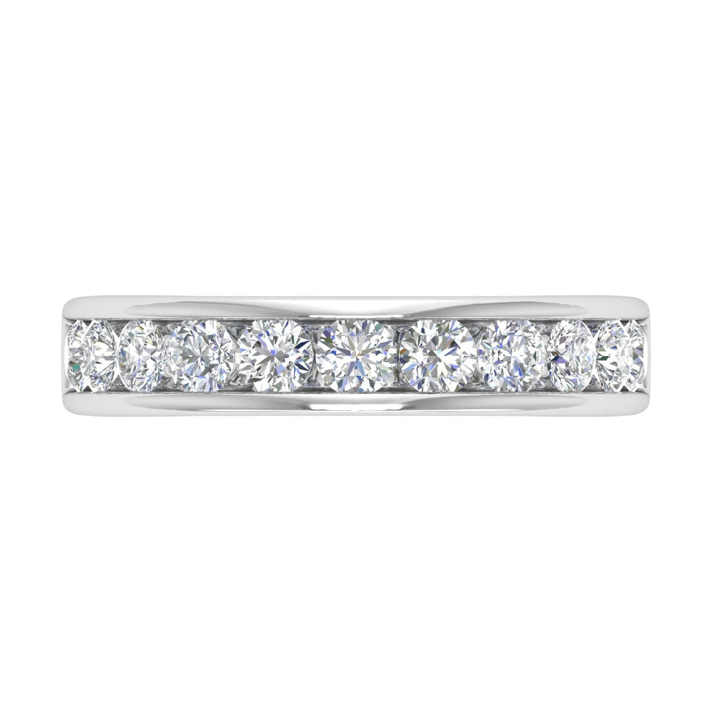 14K White Gold Diamond Wedding Band Ring H57260