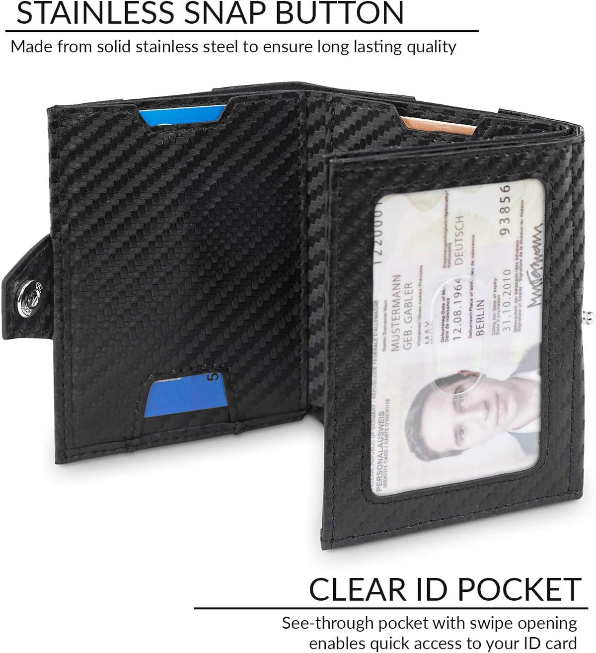 Slim Carbon RFID Minimalist Front Pocket Wallet N716932