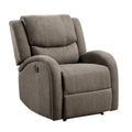 Brown Chenille Fabric Power Reclining Chair Q3915
