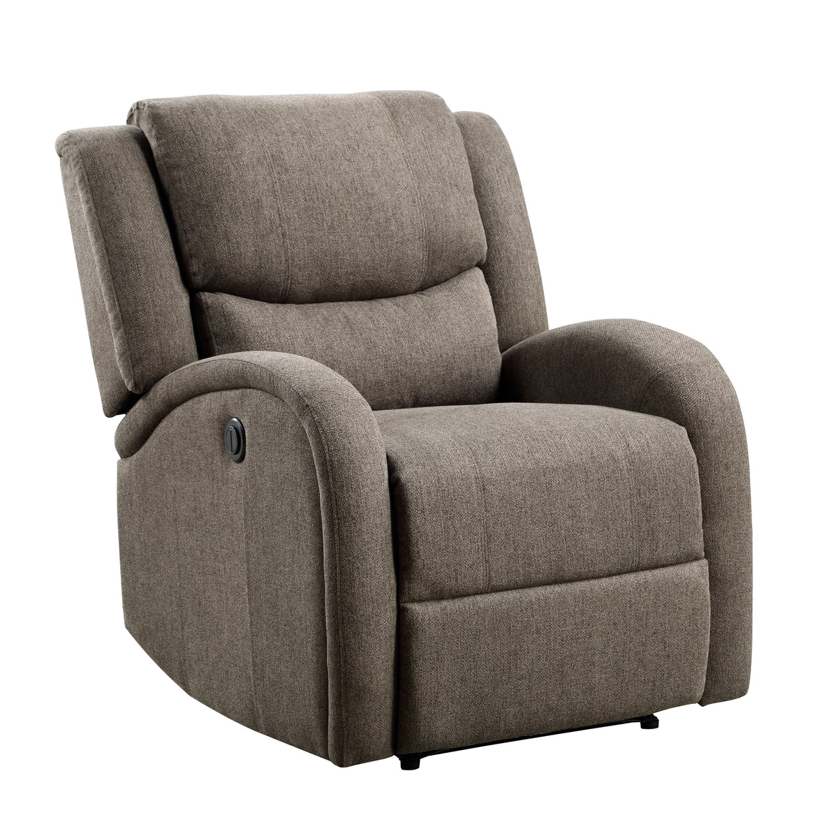Brown Chenille Fabric Power Reclining Chair Q3915