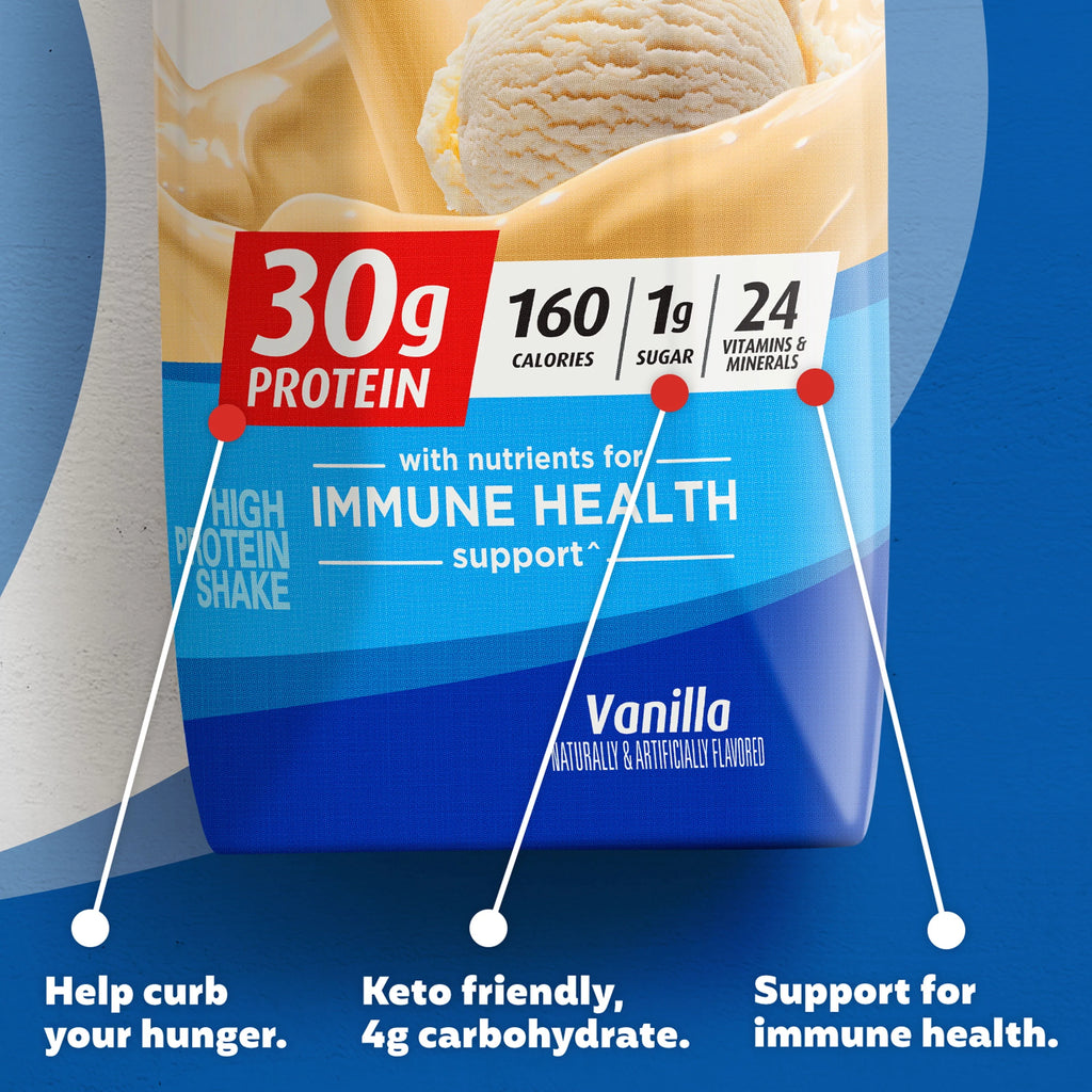 Vanilla Protein Shake, 30g Protein, 11 fl oz, 12 Ct P728286