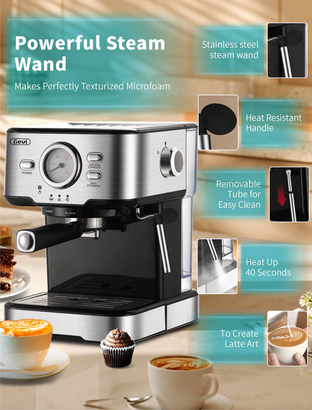 15 Bar Espresso Machine with Steamer K387