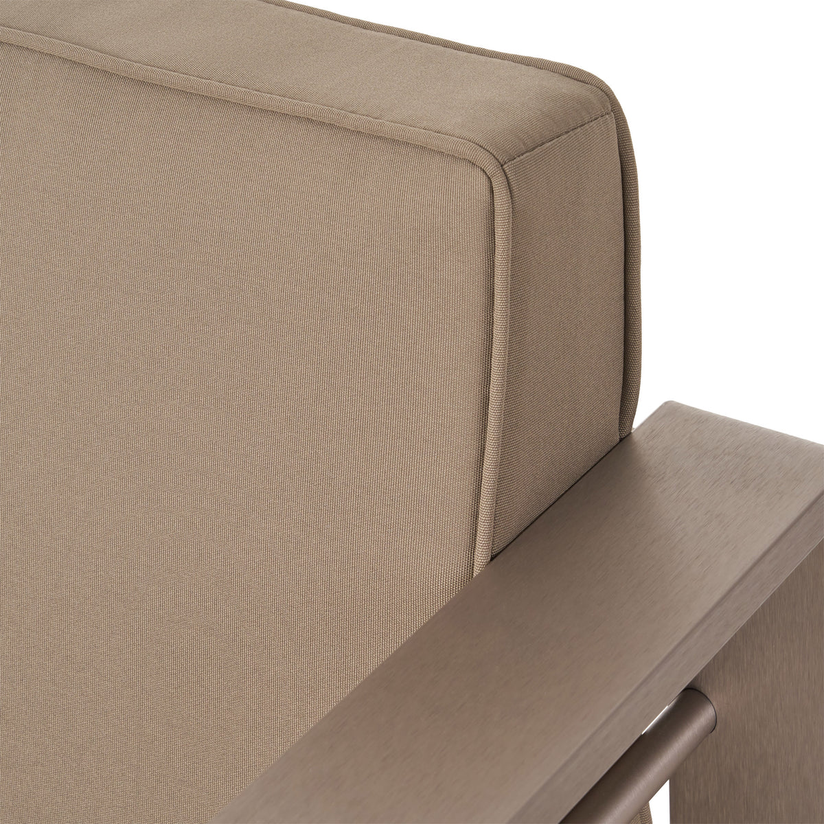 6 Seater Aluminum Sofa and Ottoman Set with Side Tables, Silver and Khaki S7846