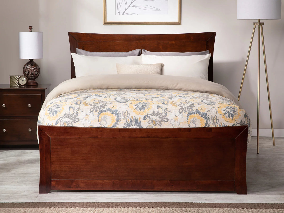 Queen Wood Platform Bed Frame with Panel Headboard & Footboard K1998