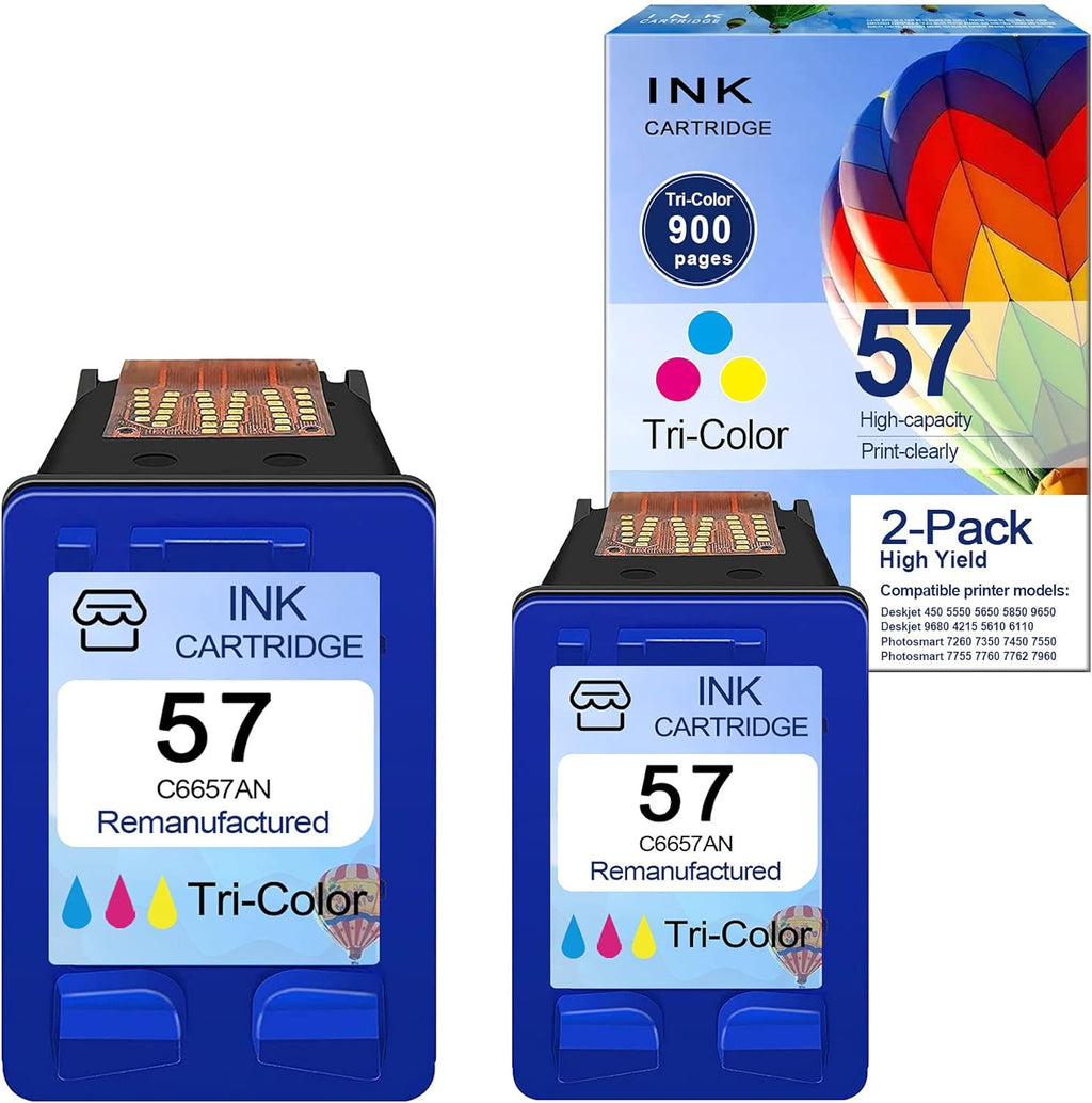 Tri-Color 2 Pack Compatible Ink Cartridge for HP Deskjet Officejet PSC F20377