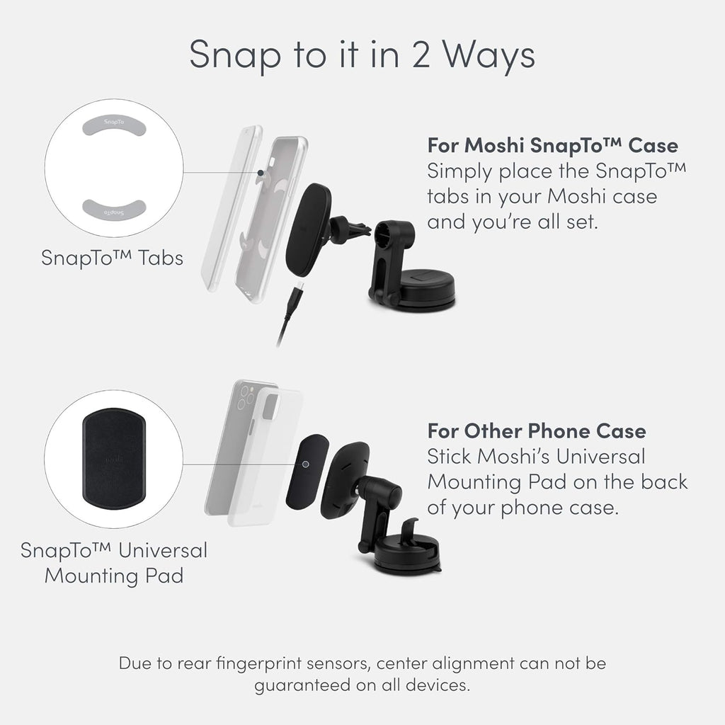Magnetic Car Phone Holder with Wireless Charging, 10W Max, Pack of 2 Q539422