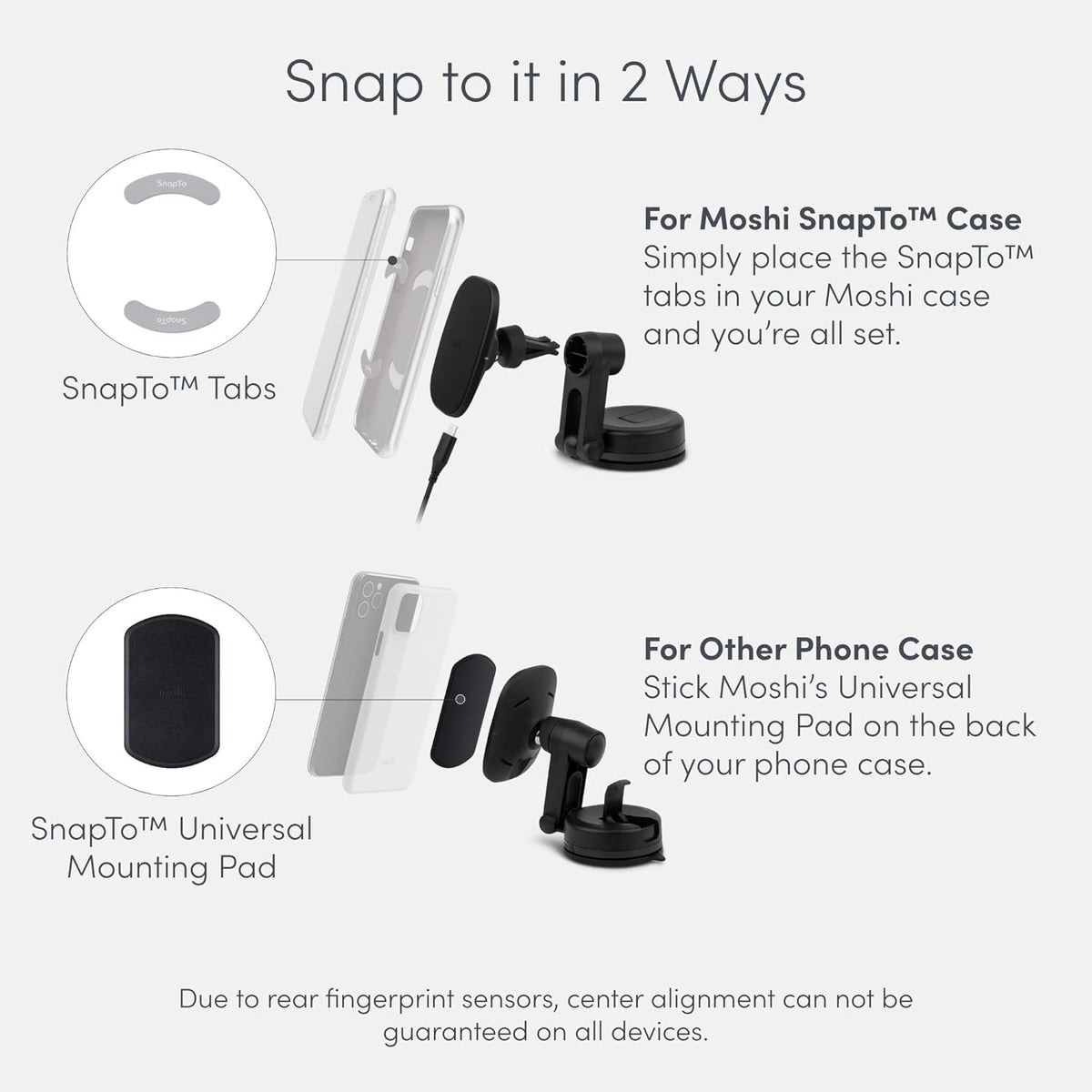 Magnetic Car Phone Holder with Wireless Charging, 10W Max, Pack of 2 Q539422