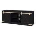 Birch Wood 72" TV Stand in Black and Gold C54362