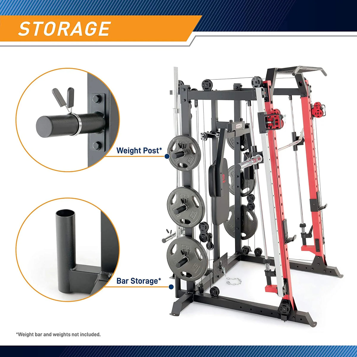 Smith Machine Cage System with Pull-Up Bar and Landmine Station U713279