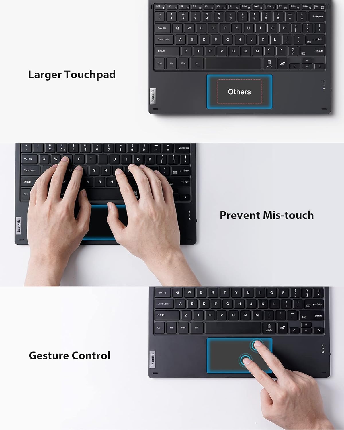 Gray Bluetooth Backlit Keyboard Pack of 2 F4046