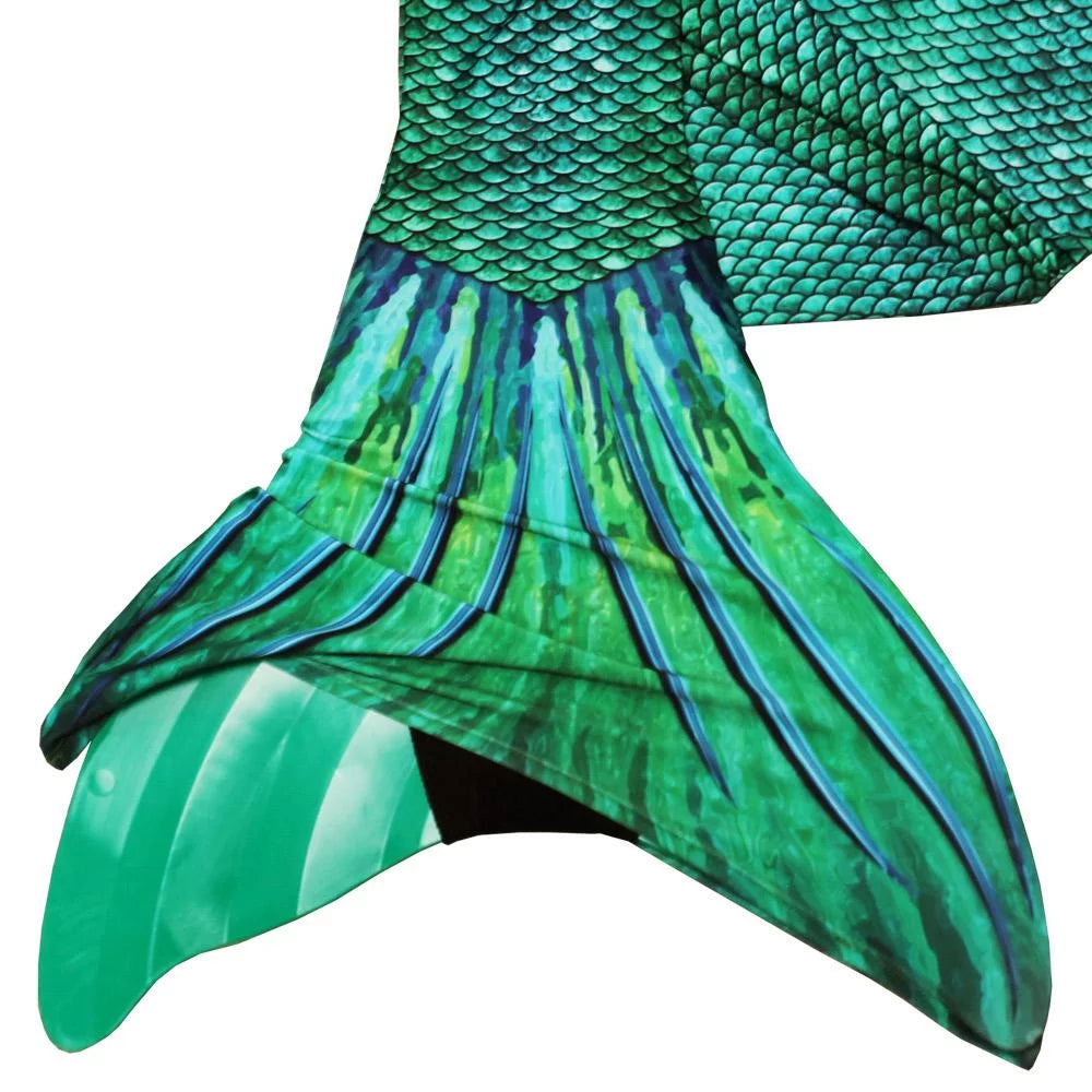 Green Mermaid Tail and Monofin Swim Set Q594665
