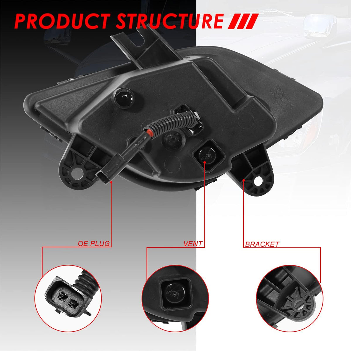 High Power LED Fog Light Lamps Black Housing M980940